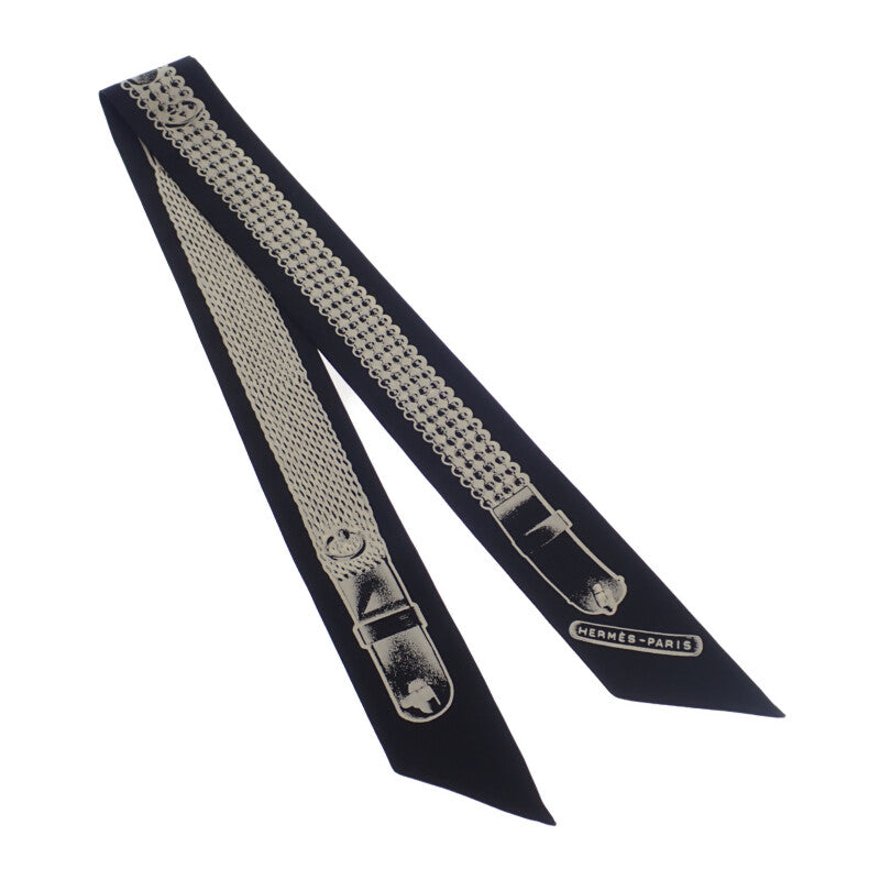 エルメス HERMES ツイリー トレゾール ドゥ メドール スカーフ シルク ブラック レディース【中古】【Aランク】