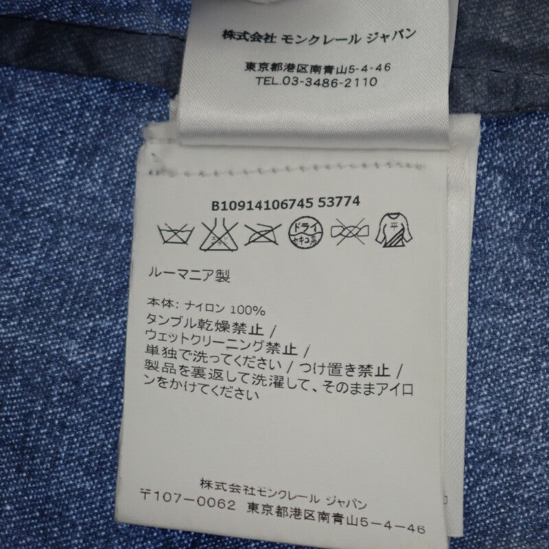 モンクレール MONCLER CAPBRETON GIUBBOTTO デニム転写 4 B1091410674553774 ナイロンジャケット ナイロン インディゴ メンズ【中古】【ABランク】