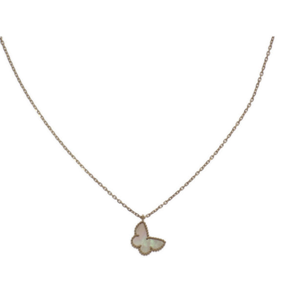 ヴァンクリーフ＆アーペル Van Cleef & Arpels スウィート パピヨン VCARF69300 ネックレス K18イエローゴールド マザーオブパール レディース【中古】【ABランク】