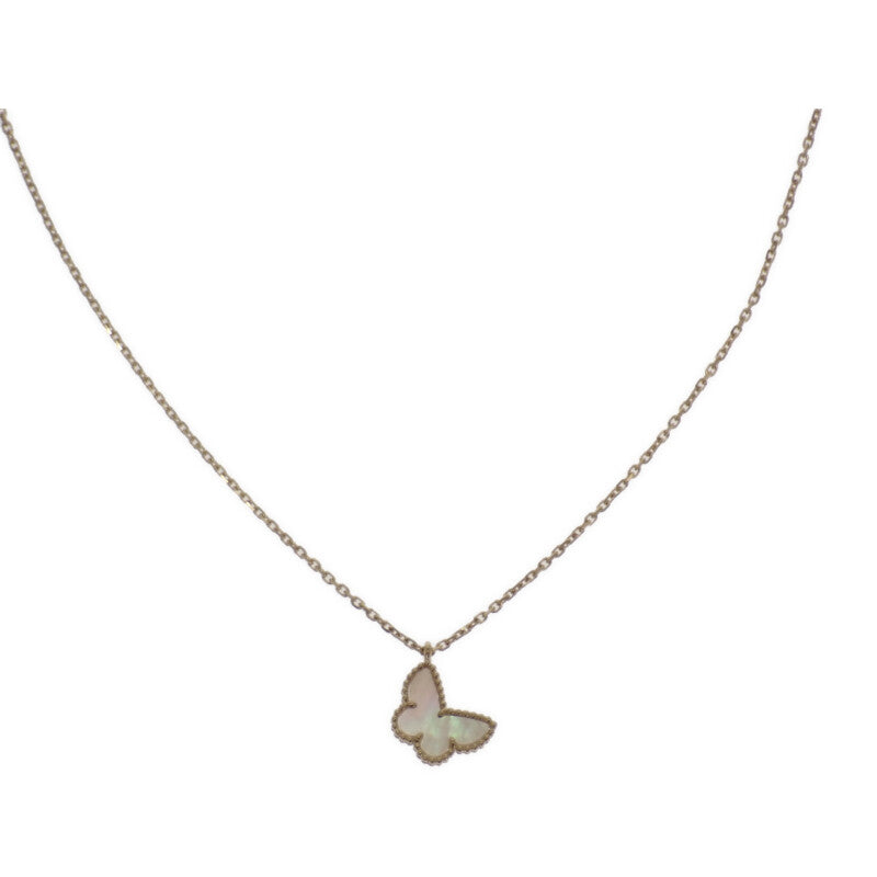ヴァンクリーフ＆アーペル Van Cleef & Arpels スウィート パピヨン VCARF69300 ネックレス K18イエローゴールド マザーオブパール レディース【中古】【ABランク】