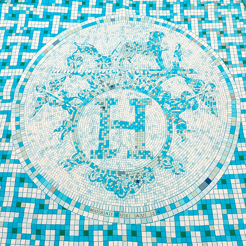 エルメス HERMES カレ90 スカーフ シルク グリーン ブルー レディース【中古】【Aランク】