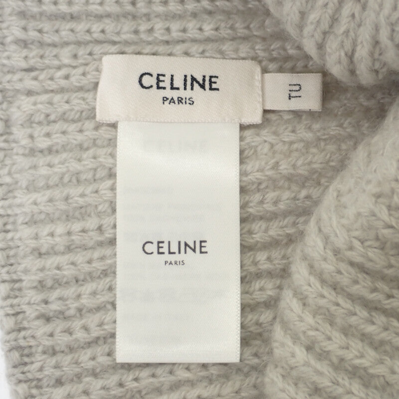 セリーヌ CELINE トリオンフ 2AA32384D ニットキャップ カシミヤ グレー TU メンズ レディース【中古】【Aランク】