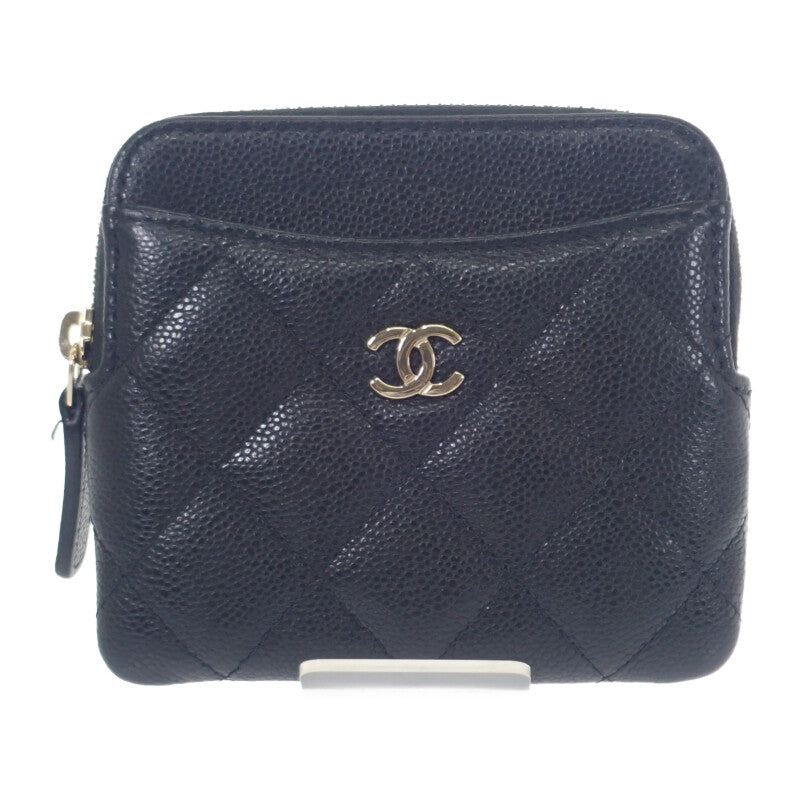 シャネル CHANEL クラシックジップコインパース AP2061 コインケース キャビアスキン ブラック ゴールド金具 レディース【中古】【Aランク】