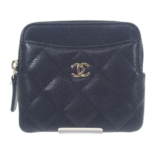 シャネル CHANEL クラシックジップコインパース AP2061 コインケース キャビアスキン ブラック ゴールド金具 レディース【中古】【Aランク】