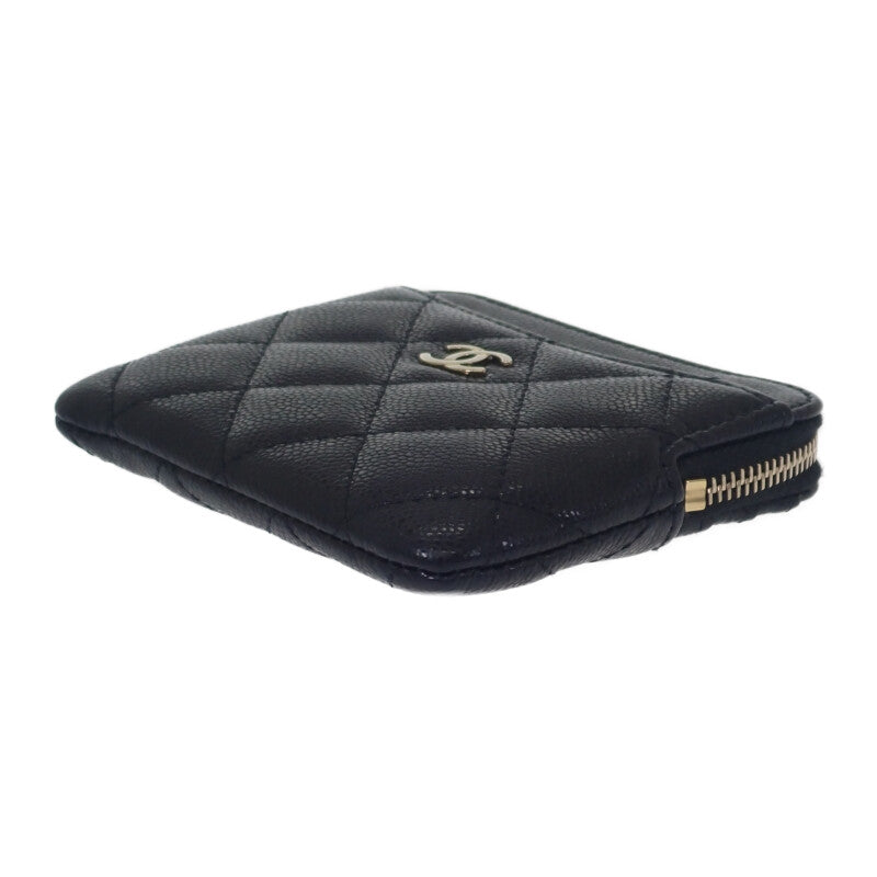 Chanel Classic Zip Coin Purse AP2061 Coin Case Caviar Skin Black Gold Hardware Women's [Used] [A Rank]