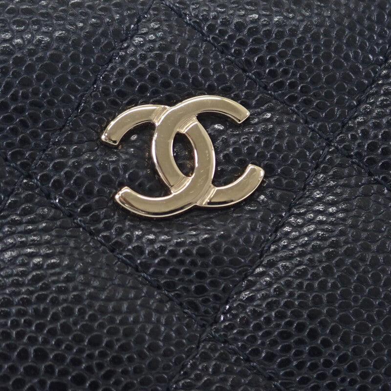 Chanel Classic Zip Coin Purse AP2061 Coin Case Caviar Skin Black Gold Hardware Women's [Used] [A Rank]
