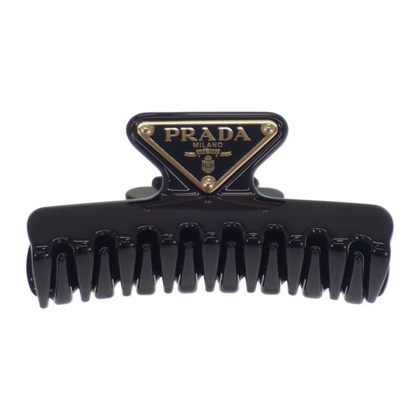 プラダ PRADA メタルクロウクリップ 1IF103_K9D_F0002 ヘアアクセサリー アルミニウム ブラック ゴールド金具 レディース【中古】【Aランク】
