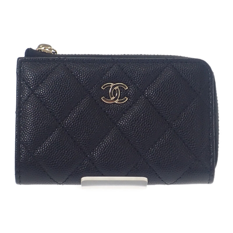 シャネル CHANEL キーリング AP0221 B10583 コインケース キャビアスキン ブラック ゴールド金具 レディース【中古】【Aランク】