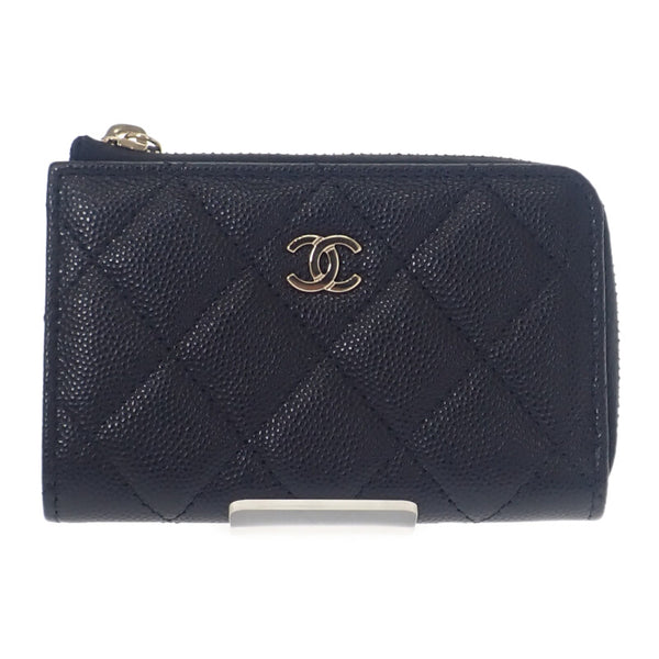 シャネル CHANEL キーリング AP0221 B10583 コインケース キャビアスキン ブラック ゴールド金具 レディース【中古】【Aランク】