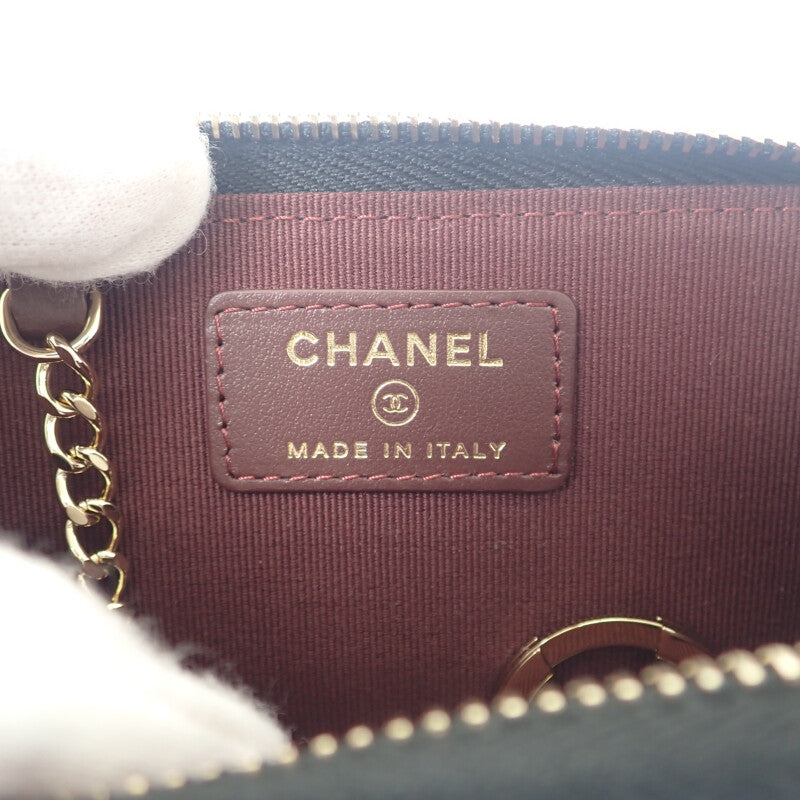 シャネル CHANEL キーリング AP0221 B10583 コインケース キャビアスキン ブラック ゴールド金具 レディース【中古】【Aランク】
