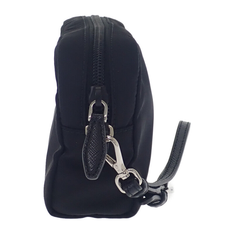 プラダ PRADA スモール Re-Nylon 1NS021 ポーチ ナイロン ブラック シルバー金具 レディース メンズ ユニセックス【中古】【Aランク】