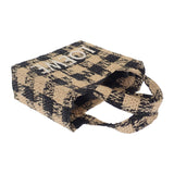 ロエベ LOEWE フォントトート ミニ ALF1V46X10 ショルダーバッグ ラフィア レザー ブラック ナチュラル レディース【中古】【ABランク】