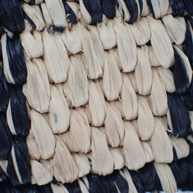 ロエベ LOEWE フォントトート ミニ ALF1V46X10 ショルダーバッグ ラフィア レザー ブラック ナチュラル レディース【中古】【ABランク】