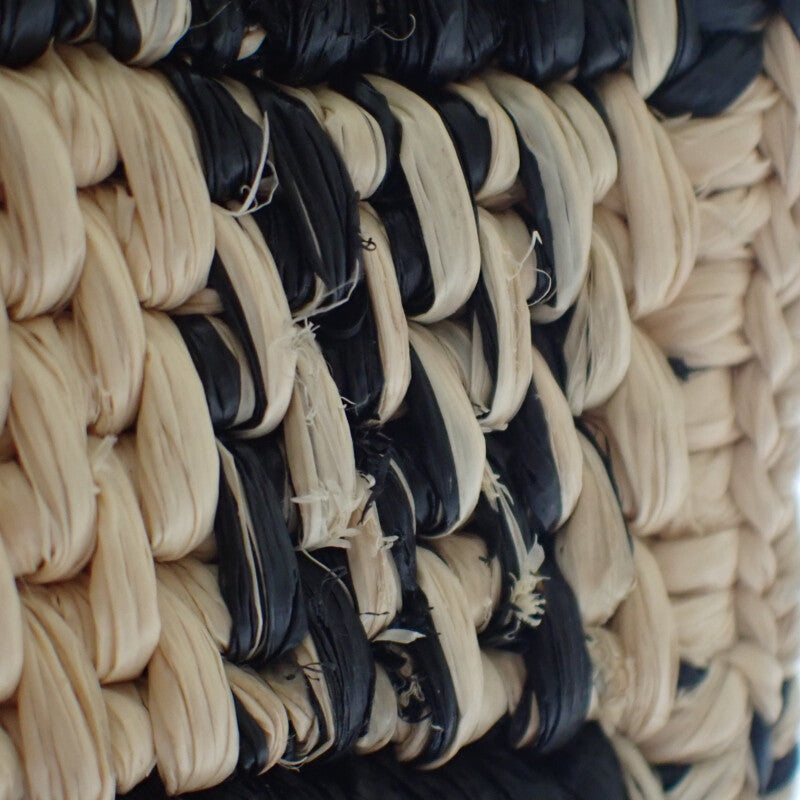 ロエベ LOEWE フォントトート ミニ ALF1V46X10 ショルダーバッグ ラフィア レザー ブラック ナチュラル レディース【中古】【ABランク】