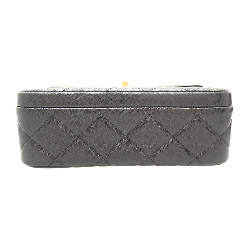 シャネル CHANEL スモールフラップバッグ AS4908 ショルダーバッグ キャビアスキン ブラック ゴールド金具 レディース【中古】【ABランク】