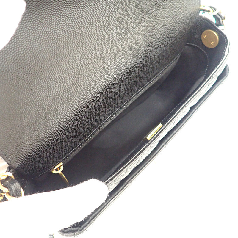 シャネル CHANEL スモールフラップバッグ AS4908 ショルダーバッグ キャビアスキン ブラック ゴールド金具 レディース【中古】【ABランク】