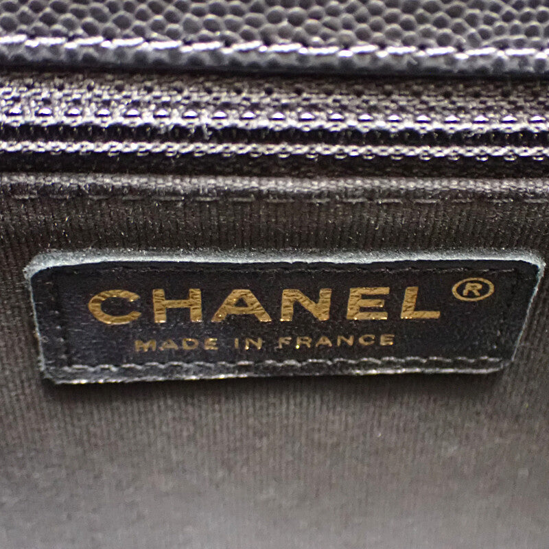 シャネル CHANEL スモールフラップバッグ AS4908 ショルダーバッグ キャビアスキン ブラック ゴールド金具 レディース【中古】【ABランク】