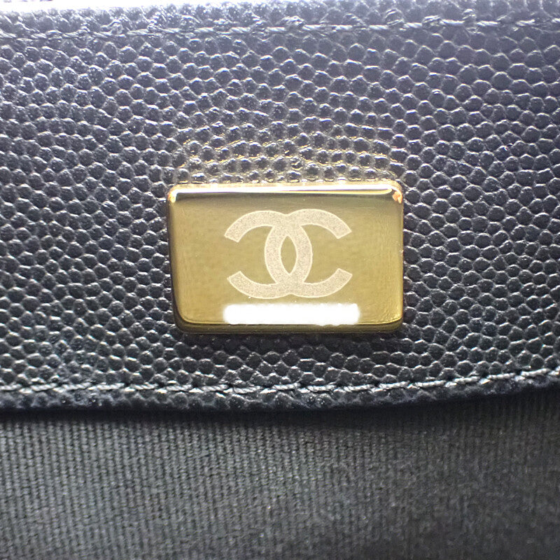 シャネル CHANEL スモールフラップバッグ AS4908 ショルダーバッグ キャビアスキン ブラック ゴールド金具 レディース【中古】【ABランク】