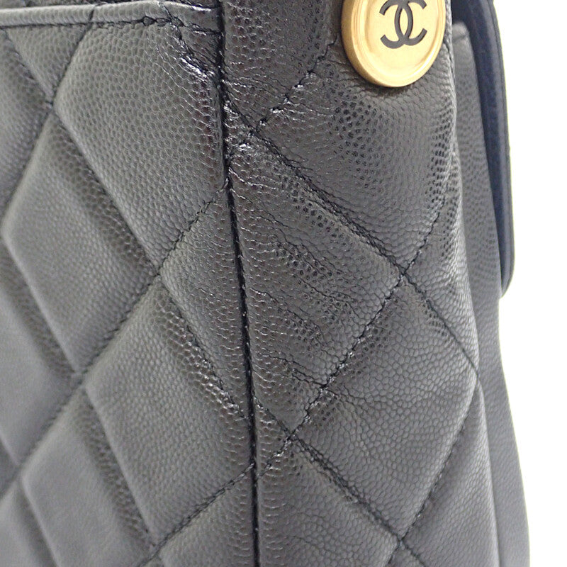 シャネル CHANEL スモールフラップバッグ AS4908 ショルダーバッグ キャビアスキン ブラック ゴールド金具 レディース【中古】【ABランク】