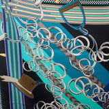 エルメス HERMES カレ90 馬勒とチャーム スカーフ シルク ブラック グリーン レディース【中古】【Aランク】