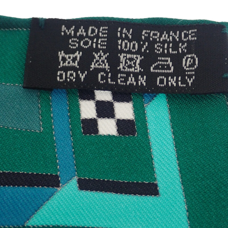 エルメス HERMES カレ90 馬勒とチャーム スカーフ シルク ブラック グリーン レディース【中古】【Aランク】