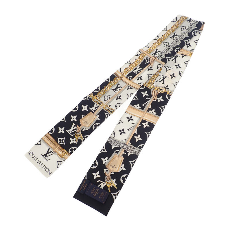 ルイヴィトン LOUIS VUITTON バンドー モノグラム コンフィデンシャル M78656 スカーフ シルク ノワール レディース【中古】【Aランク】