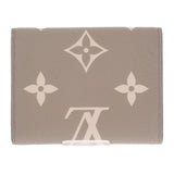 ルイヴィトン LOUIS VUITTON ポルトフォイユ・ヴィクトリーヌ M81861 三つ折り財布 モノグラムアンプラント トゥルトレール クレーム ゴールド金具 レディース メンズ【中古】【Sランク】