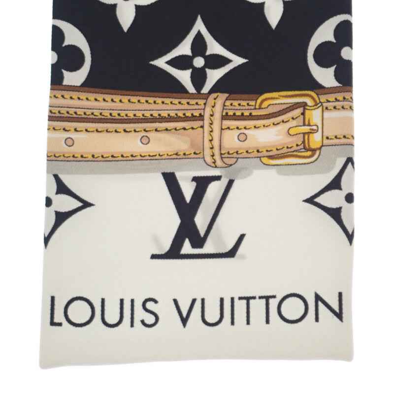 ルイヴィトン LOUIS VUITTON バンドー モノグラム コンフィデンシャル M78656 スカーフ シルク ノワール レディース【中古】【Aランク】