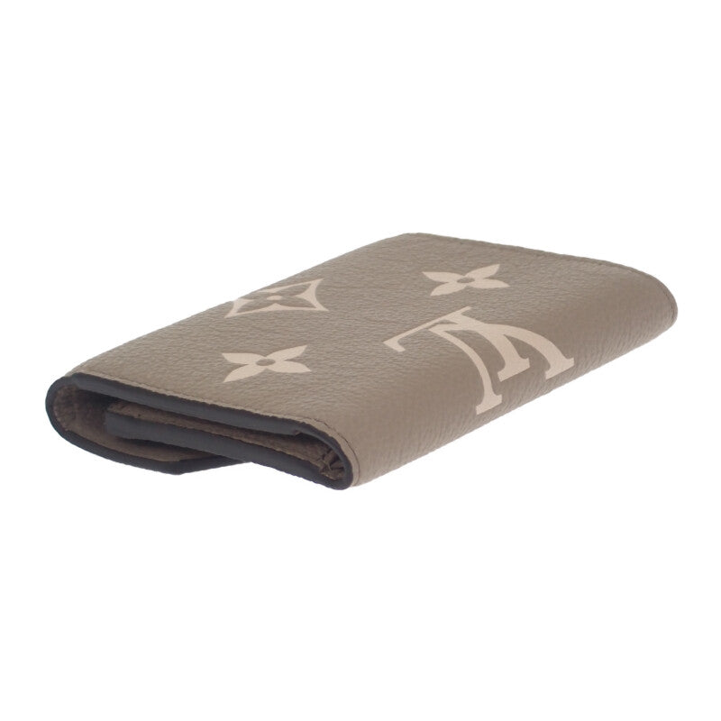 ルイヴィトン LOUIS VUITTON ポルトフォイユ・ヴィクトリーヌ M81861 三つ折り財布 モノグラムアンプラント トゥルトレール クレーム ゴールド金具 レディース メンズ【中古】【Sランク】