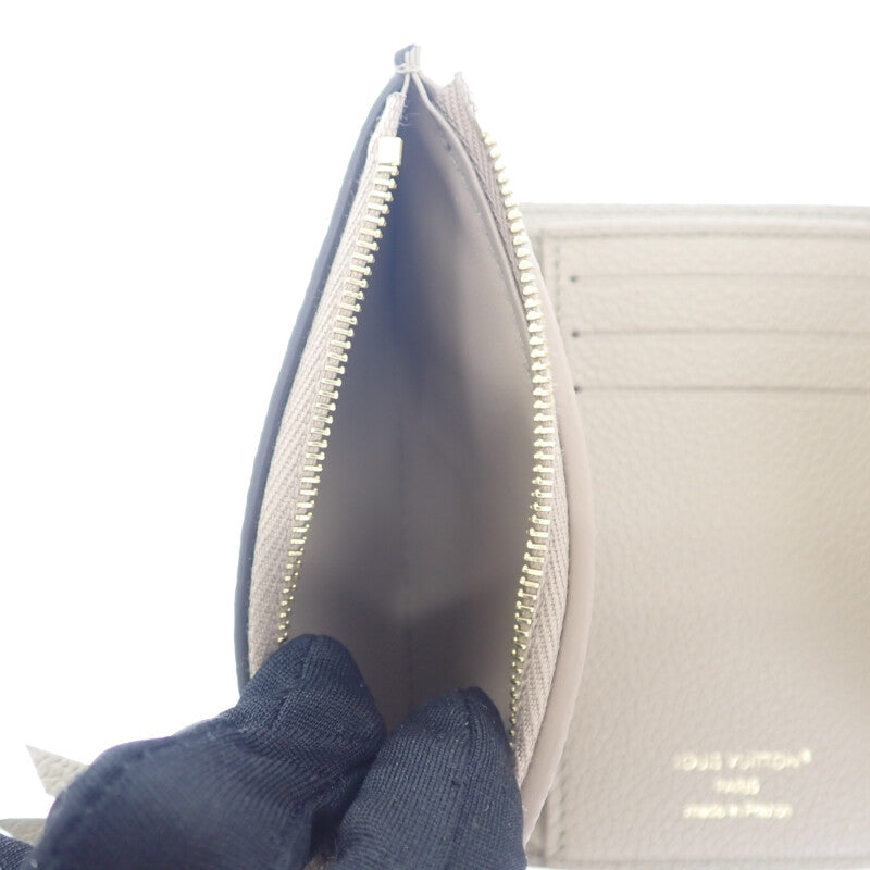ルイヴィトン LOUIS VUITTON ポルトフォイユ・ヴィクトリーヌ M81861 三つ折り財布 モノグラムアンプラント トゥルトレール クレーム ゴールド金具 レディース メンズ【中古】【Sランク】
