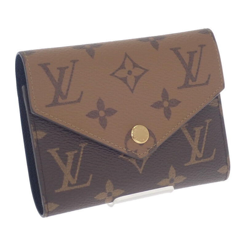 ルイヴィトン LOUIS VUITTON ポルトフォイユ ヴィクトリーヌ M81557 三つ折り財布 モノグラム リバース ブラウン レディース【中古】【Sランク】