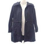 モンクレール MONCLER TOPAZE ジップアップ D10934910105_54543 モッズコート ポリエステル ネイビー レディース【中古】【ABランク】