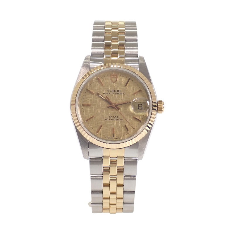 チューダー TUDOR チュードル プリンスデイト 74033 腕時計 ステンレススチール GP イエローゴールド 自動巻き ゴールド文字盤 メンズ【中古】【Aランク】