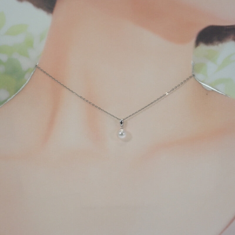Mikimoto Pearl Pendant Necklace, Silver 925, Akoya Pearl, Silver Hardware, Ladies, [Used] [Rank A]