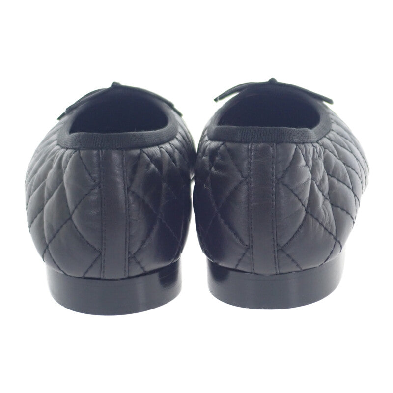 シャネル CHANEL マトラッセキルティング バレリーナ G26250-X01725-94305 バレエシューズ カーフスキン ブラック 38C レディース【中古】【SAランク】