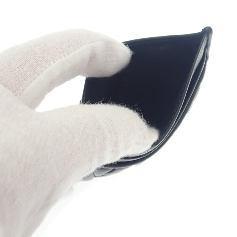 ミュウミュウ MIUMIU マテラッセレザー 5MC076_AFPP_F0002 カードケース ラムスキン ブラック ゴールド金具 レディース【中古】【ABランク】