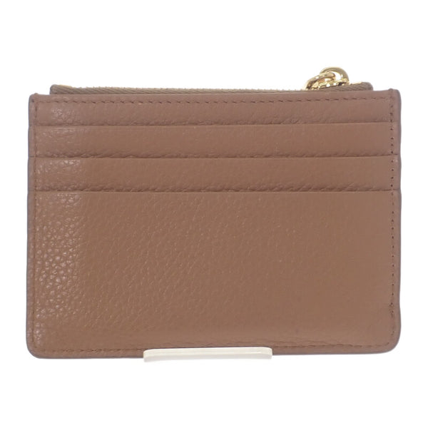 ミュウミュウ MIUMIU ロゴ レザー コインケース 5MC0932C3Y カードケース カーフ コニャック ブラウン系 ゴールド金具 レディース【中古】【ABランク】