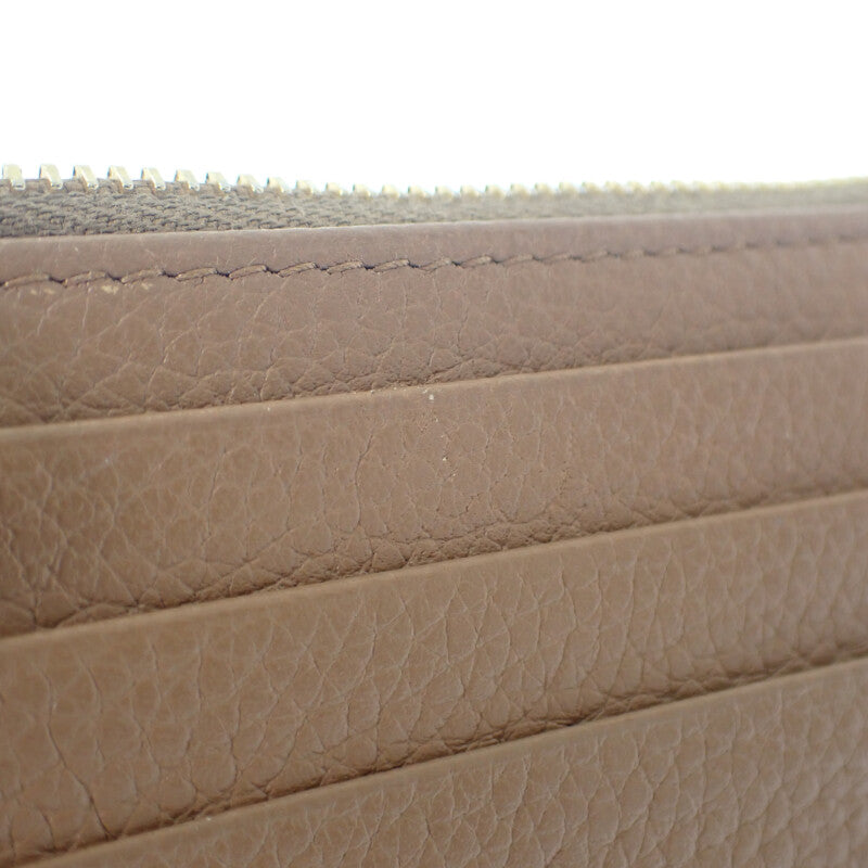 ミュウミュウ MIUMIU ロゴ レザー コインケース 5MC0932C3Y カードケース カーフ コニャック ブラウン系 ゴールド金具 レディース【中古】【ABランク】