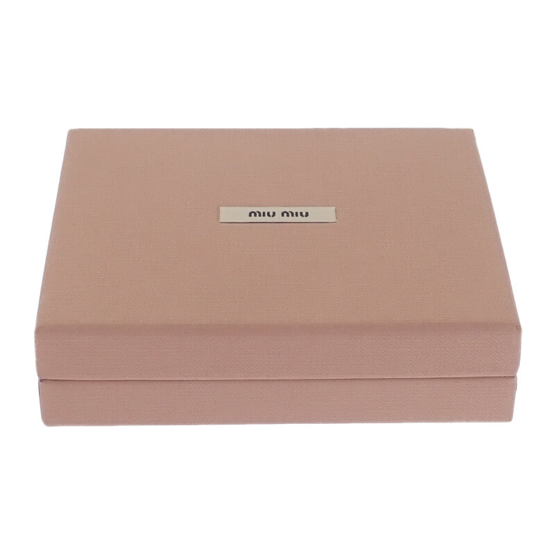 ミュウミュウ MIUMIU ロゴ レザー コインケース 5MC0932C3Y カードケース カーフ コニャック ブラウン系 ゴールド金具 レディース【中古】【ABランク】