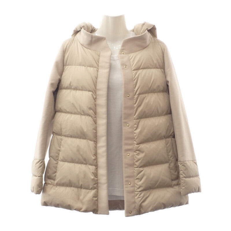 ヘルノ Herno ミディアム 40 PI1139D-12170-1985 ダウンジャケット ナイロン ベージュ レディース【中古】【Aランク】