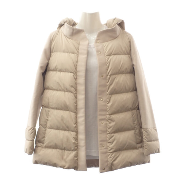 ヘルノ Herno ミディアム 40 PI1139D-12170-1985 ダウンジャケット ナイロン ベージュ レディース【中古】【Aランク】