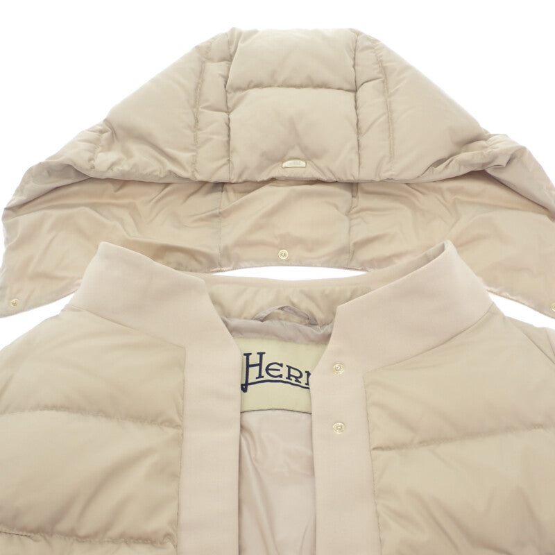 ヘルノ Herno ミディアム 40 PI1139D-12170-1985 ダウンジャケット ナイロン ベージュ レディース【中古】【Aランク】