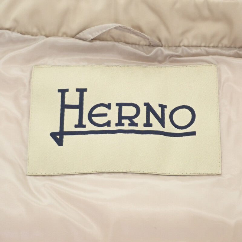 ヘルノ Herno ミディアム 40 PI1139D-12170-1985 ダウンジャケット ナイロン ベージュ レディース【中古】【Aランク】
