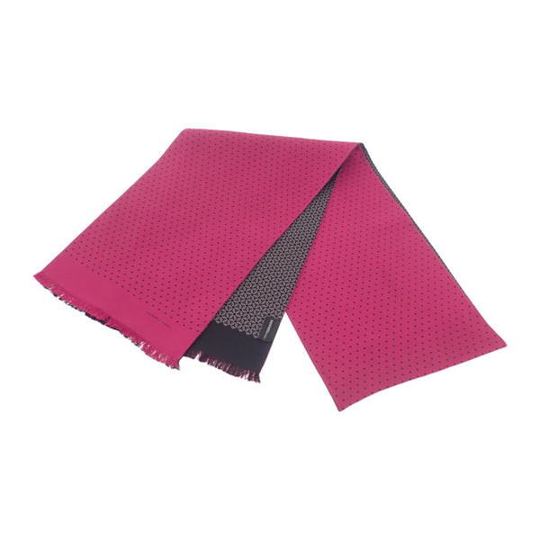 エルメス HERMES ポルカドット スカーフ シルク ピンク ブラック レディース【中古】【ABランク】