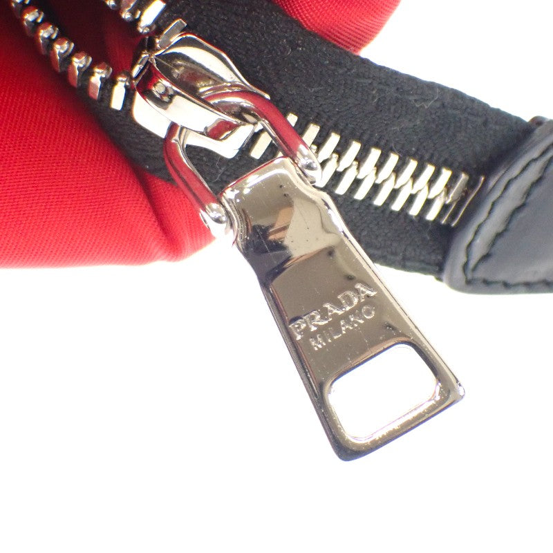 プラダ PRADA TESSUTO POCKET カーゴ スモール 1BG270 トートバッグ ２WAYバッグ ショルダーバッグ ナイロン レザー レッド ブラック シルバー金具 レディース【中古】【ABランク】