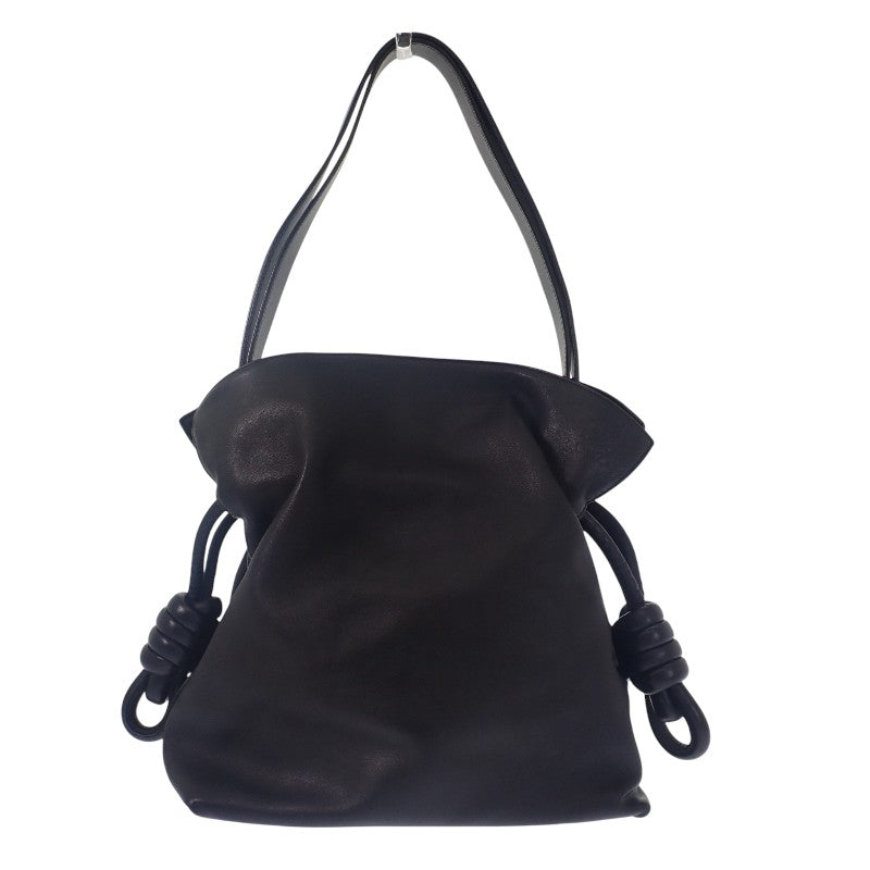 ロエベ LOEWE フラメンコノット スモール 334.30.K63 ショルダーバッグ ハンドバッグ カーフ ブラック シルバー金具 レディース【中古】【ABランク】