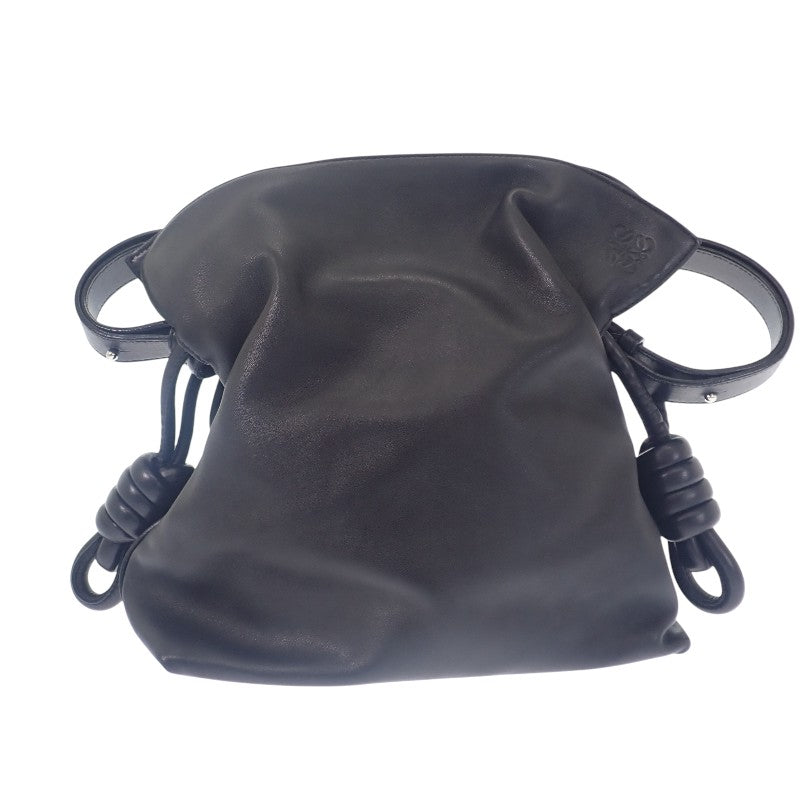 ロエベ LOEWE フラメンコノット スモール 334.30.K63 ショルダーバッグ ハンドバッグ カーフ ブラック シルバー金具 レディース【中古】【ABランク】