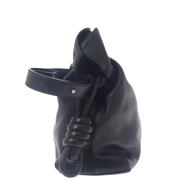 ロエベ LOEWE フラメンコノット スモール 334.30.K63 ショルダーバッグ ハンドバッグ カーフ ブラック シルバー金具 レディース【中古】【ABランク】