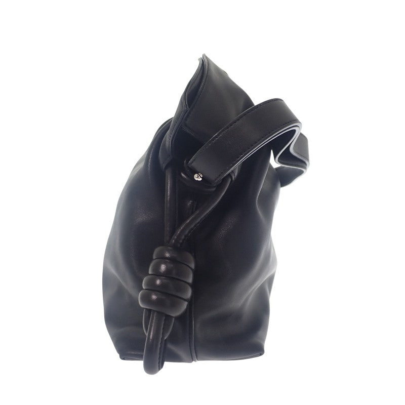 ロエベ LOEWE フラメンコノット スモール 334.30.K63 ショルダーバッグ ハンドバッグ カーフ ブラック シルバー金具 レディース【中古】【ABランク】