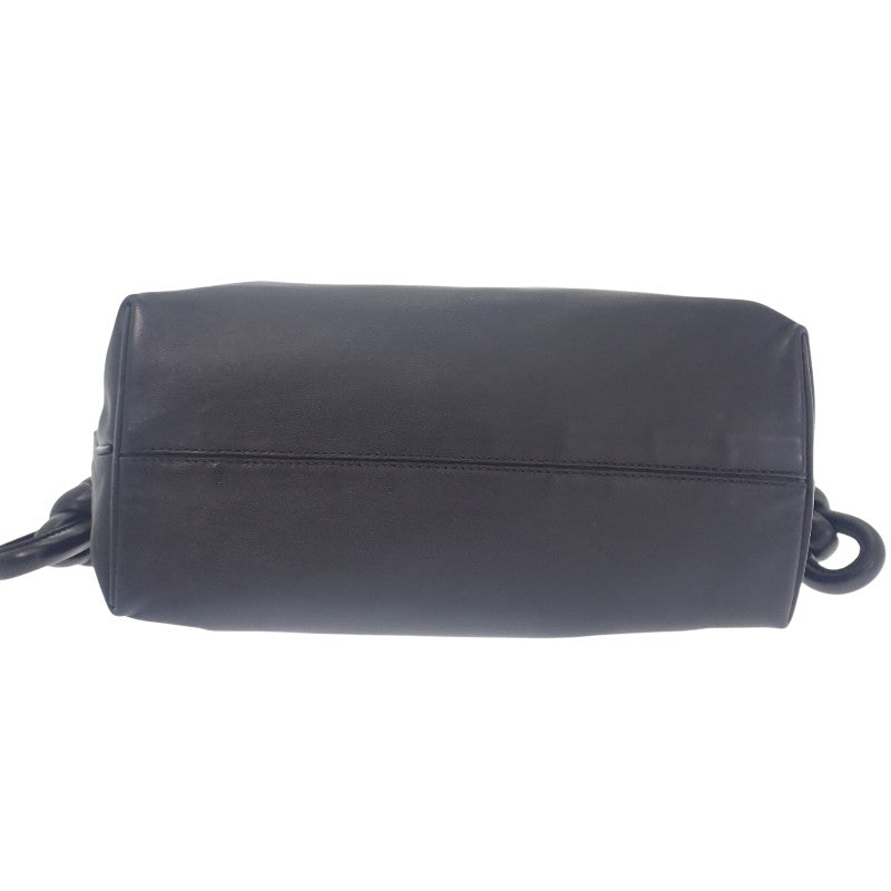 ロエベ LOEWE フラメンコノット スモール 334.30.K63 ショルダーバッグ ハンドバッグ カーフ ブラック シルバー金具 レディース【中古】【ABランク】